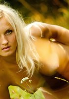 На природе блонда показывает голую попку став на четвереньки 7 фотография